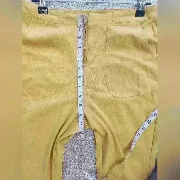 CIDER Pastel Yellow Plaid Flares SIZE  SMALL - Picture 7 of 9